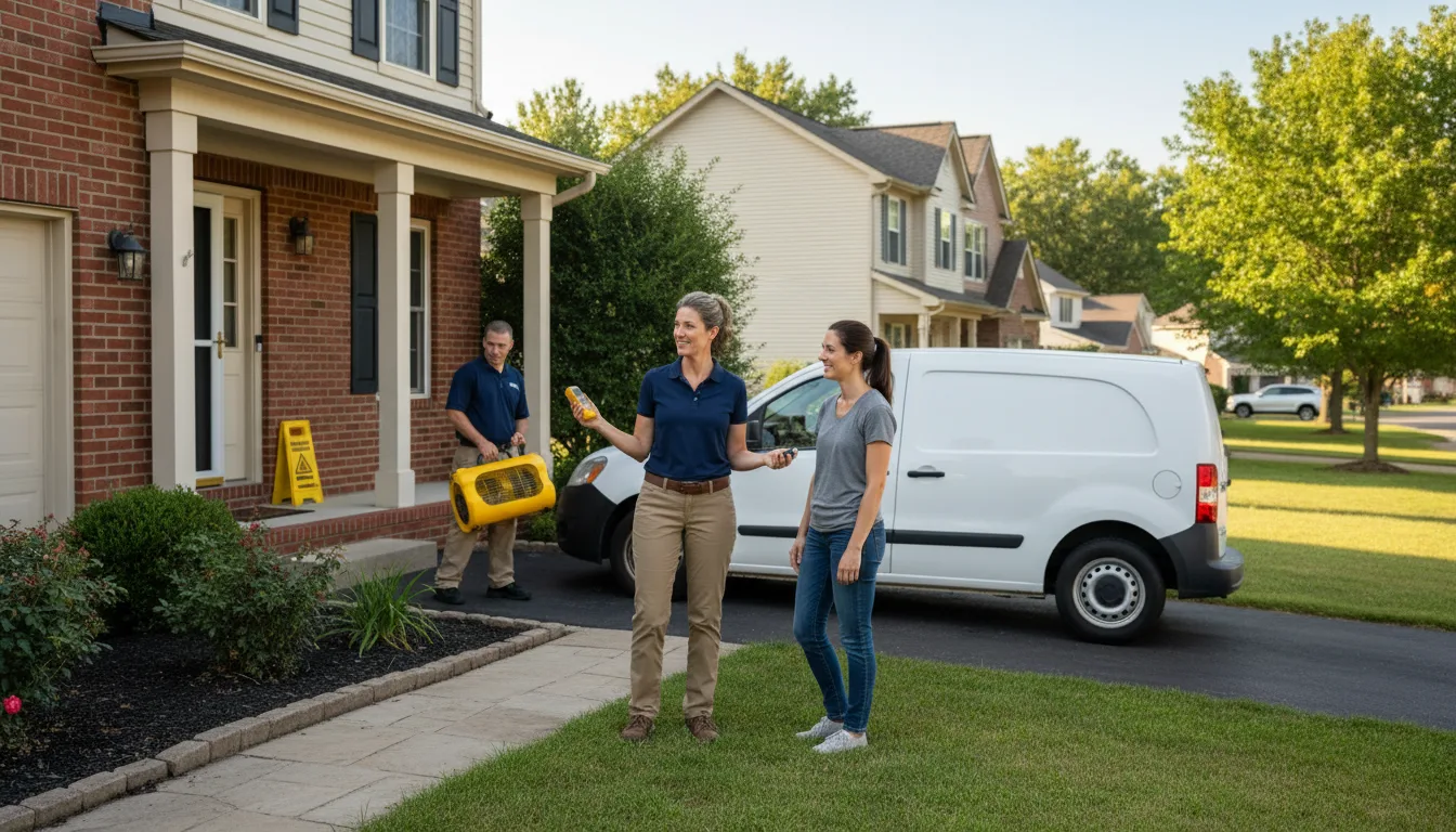 Residential water damage restoration in Stockland, IL